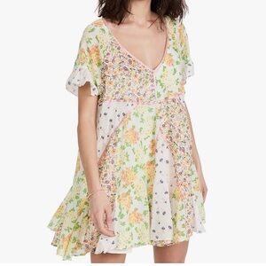 Free People Women's Wildflower Patchwork Mini Dress size small